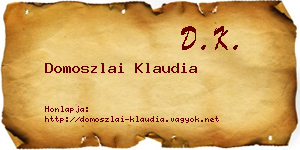 Domoszlai Klaudia névjegykártya