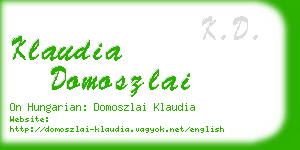 klaudia domoszlai business card